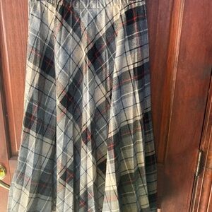 Classic Grey Plaid A-Line wool Skirt